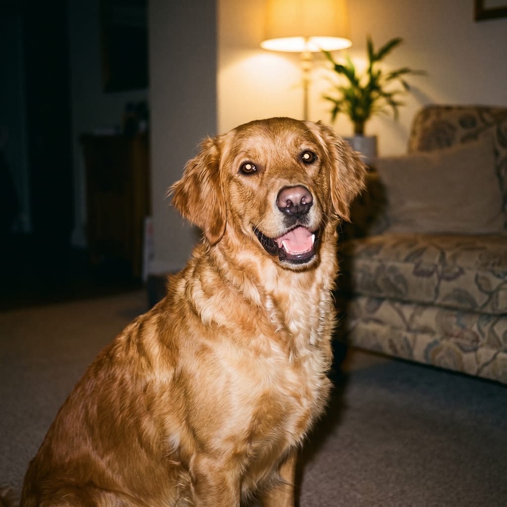A Golden Retriever portrait painted by Fancy Pet
