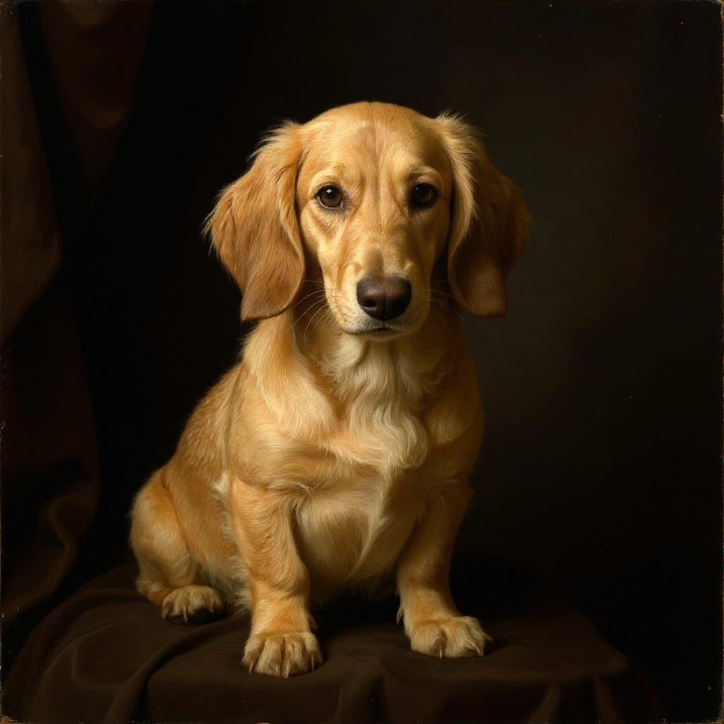 Dachshund pet portrait painted by Fancy Pet