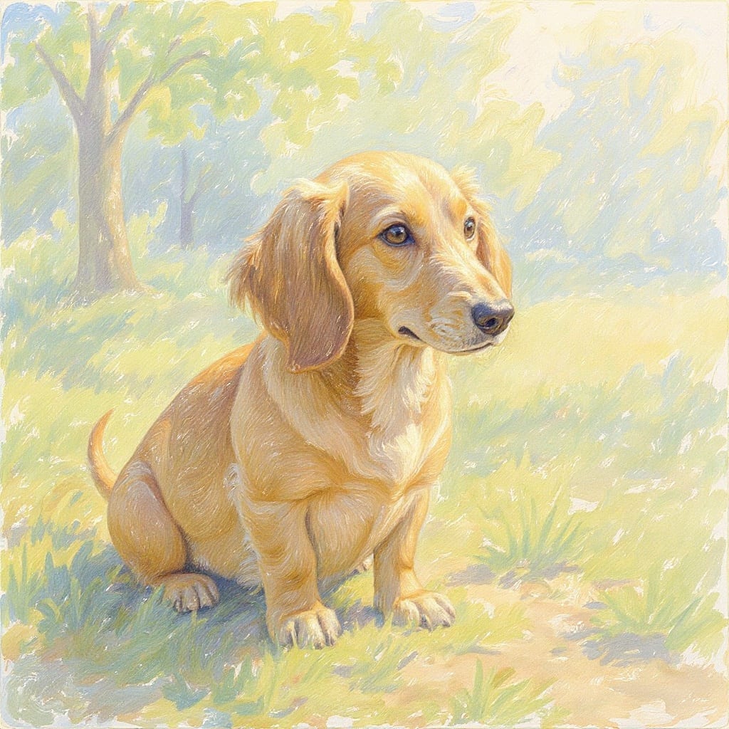 Dachshund pet portrait painted by Fancy Pet