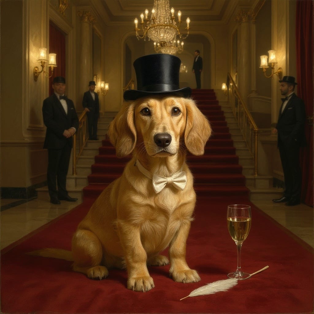 Black-tie gala pet portrait example