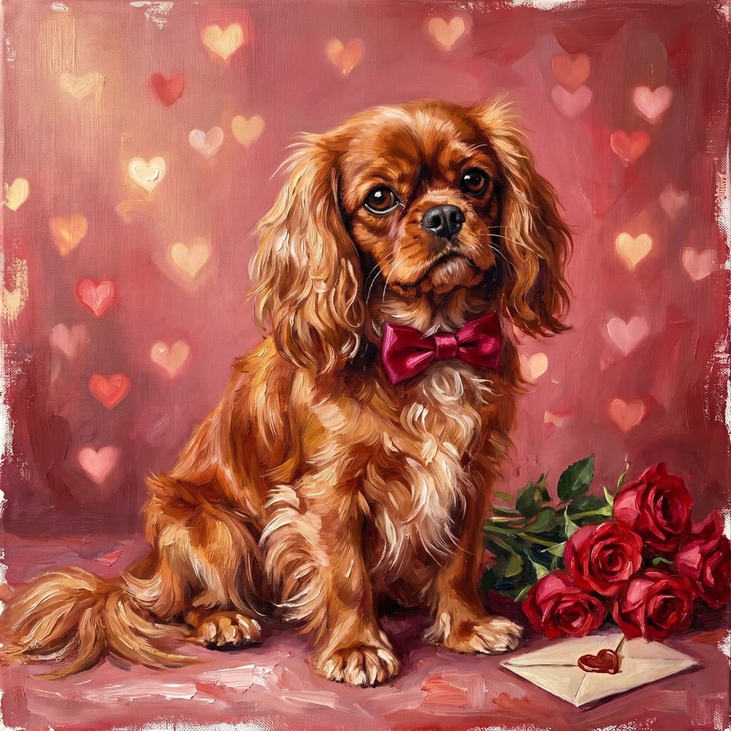 Cavalier King Charles Spaniel pet portrait painted by Fancy Pet