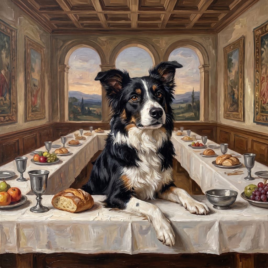 Border Collie pet portrait painted by Fancy Pet