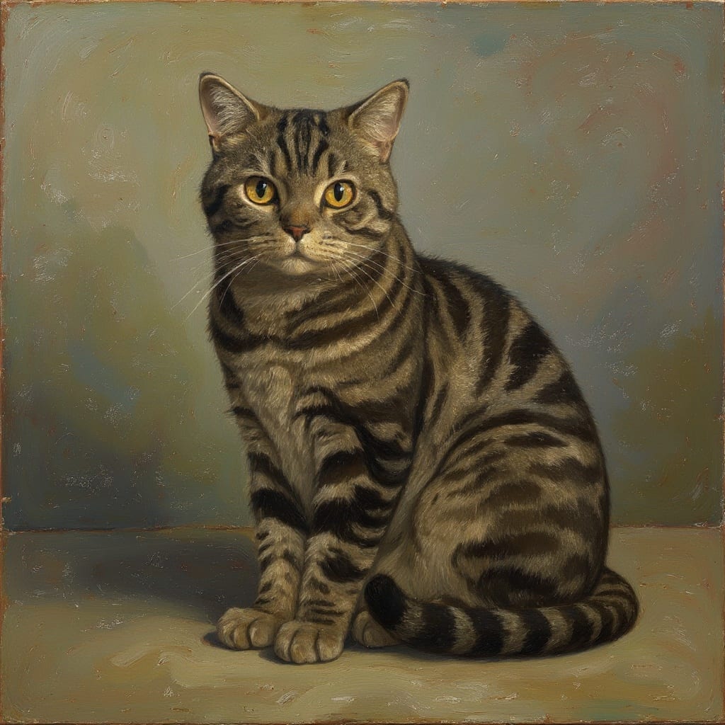 Tabby Cat pet portrait painted by Fancy Pet