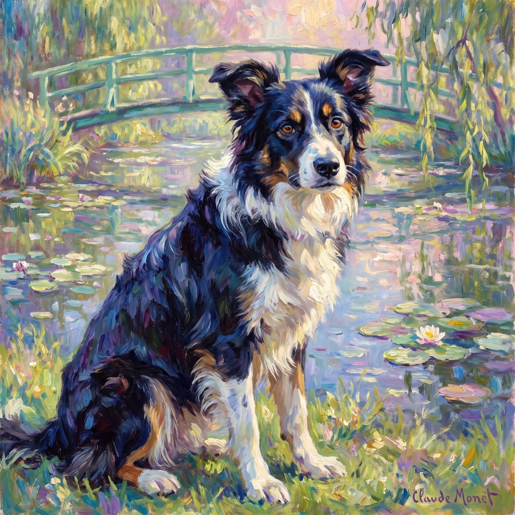 Border Collie pet portrait painted by Fancy Pet