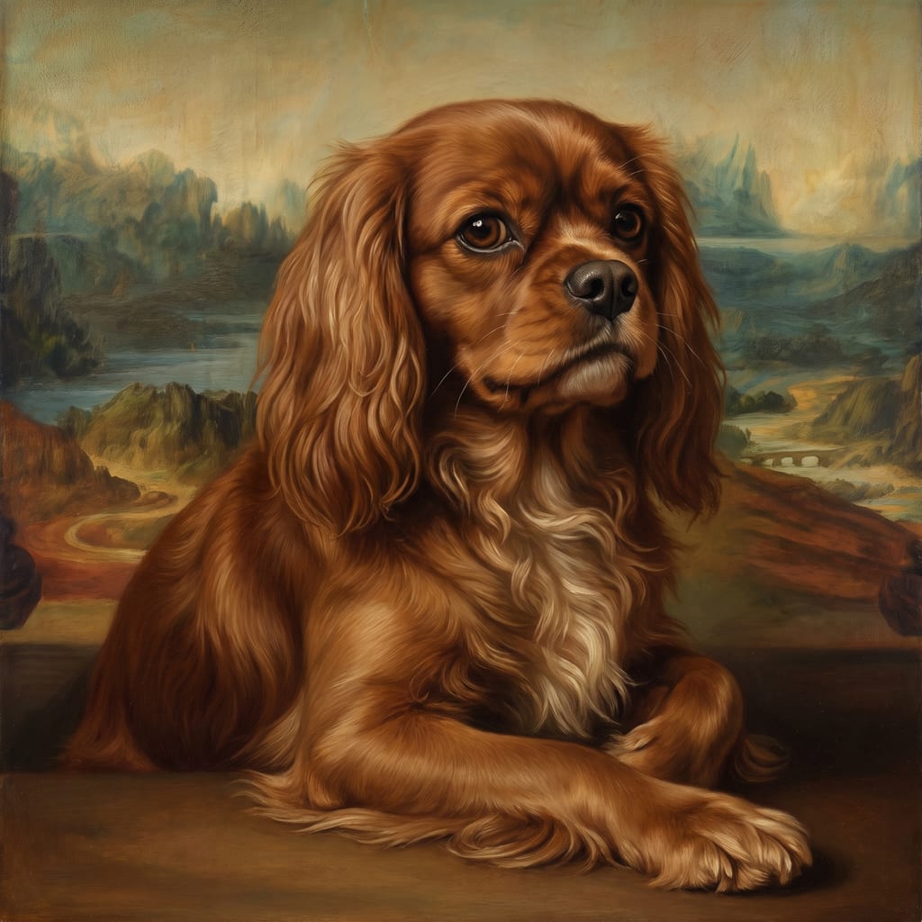 Cavalier King Charles Spaniel pet portrait painted by Fancy Pet