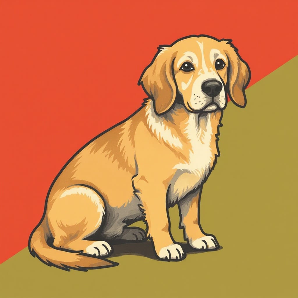 Golden Retriever pet portrait painted by Fancy Pet