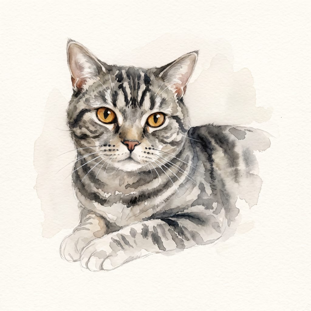 Tabby Cat pet portrait painted by Fancy Pet