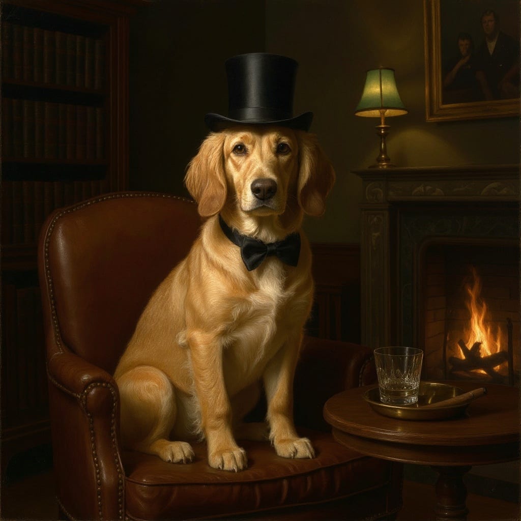 Golden Retriever pet portrait painted by Fancy Pet
